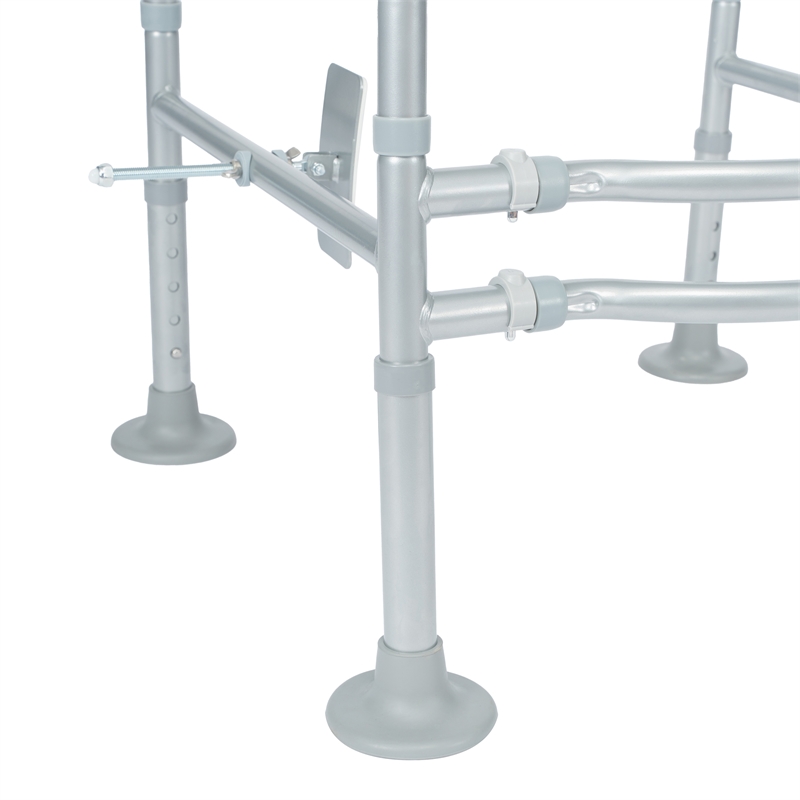 Pemberly Row Adjustable Toilet Safety Rail with Padded Handles and Steel Frame
