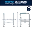 Pemberly Row Adjustable Toilet Safety Rail with Padded Handles and Steel Frame