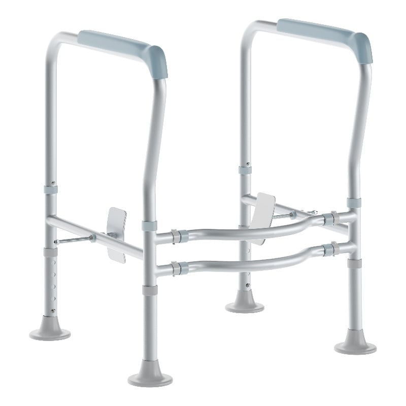 Pemberly Row Adjustable Toilet Safety Rail with Padded Handles and Steel Frame