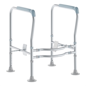 Pemberly Row Adjustable Toilet Safety Rail with Padded Handles and Steel Frame