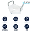 Pemberly Row Locking Elevated Toilet Seat Riser with Adjustable Arms in White