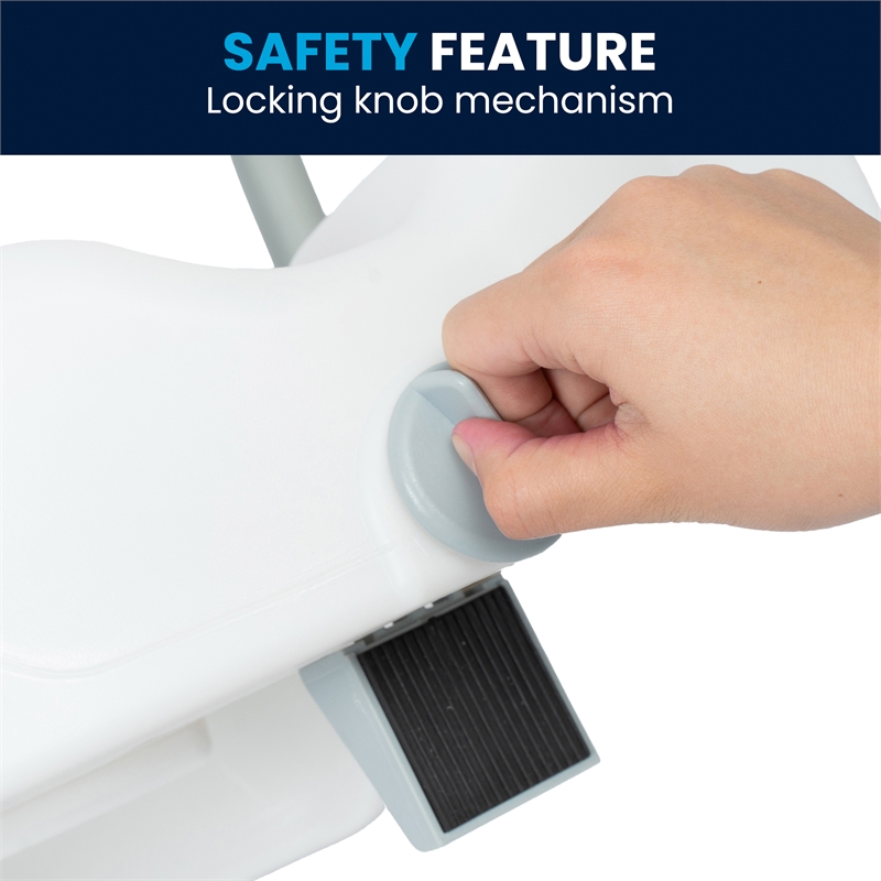 Pemberly Row Locking Elevated Toilet Seat Riser with Adjustable Arms in White