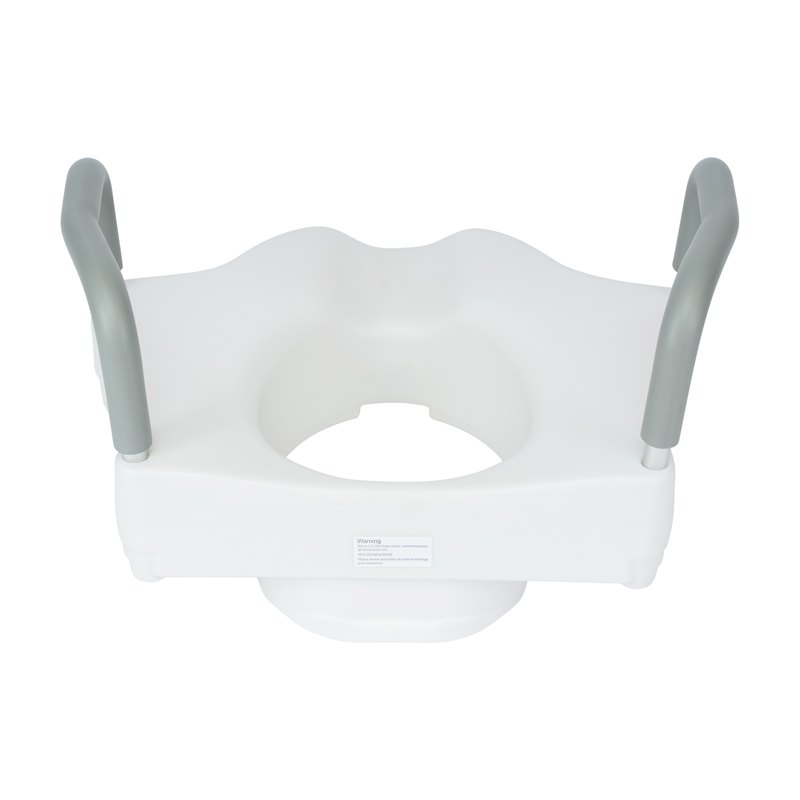 Pemberly Row Locking Elevated Toilet Seat Riser with Adjustable Arms in White