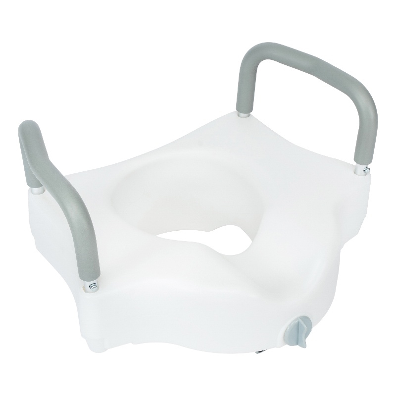 Pemberly Row Locking Elevated Toilet Seat Riser with Adjustable Arms in White