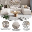 Pemberly Row 6 Piece Modular Sectional Sofa with 2 Ottomans in Cream