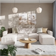 Pemberly Row 6 Piece Modular Sectional Sofa with 2 Ottomans in Cream