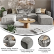 Pemberly Row 6 Piece Modular Sectional Sofa with 2 Ottomans in Gray
