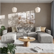 Pemberly Row 6 Piece Modular Sectional Sofa with 2 Ottomans in Gray