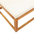 Pemberly Row Solid Acacia Wood Garden Footstool with Removable Covers in Cream