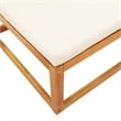 Pemberly Row Solid Acacia Wood Garden Footstool with Oil Finish in Cream/White