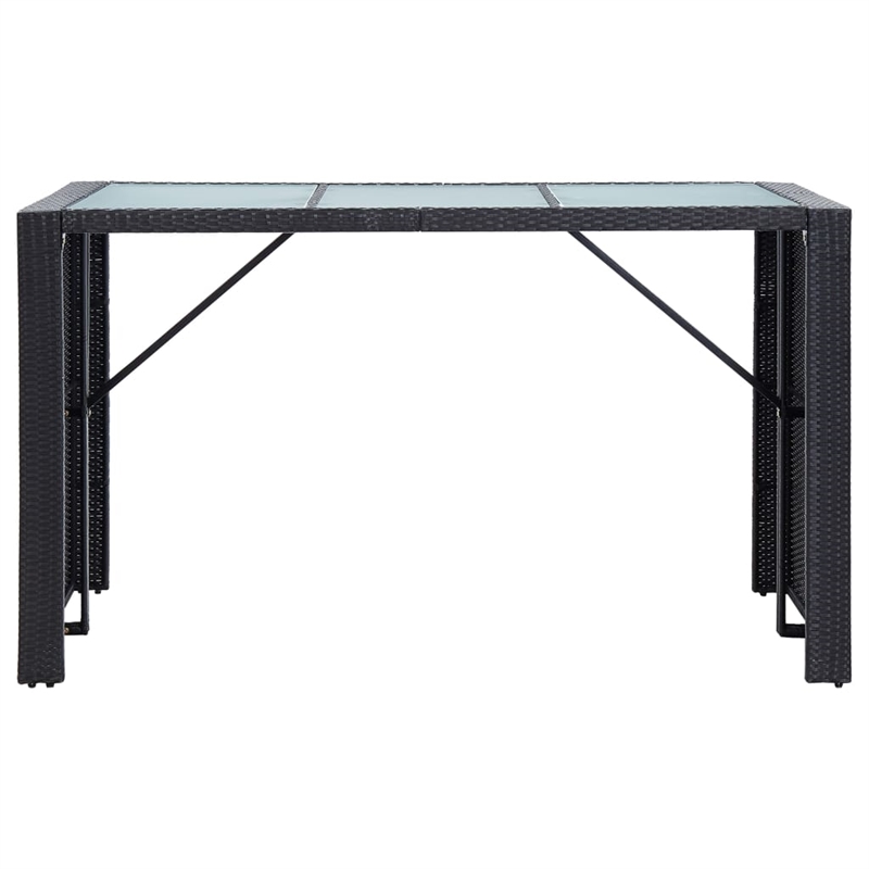 Pemberly Row 7 Piece Poly Rattan Bar Set in Black/White/Cream
