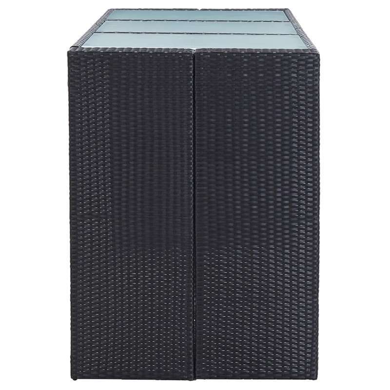 Pemberly Row 7 Piece Poly Rattan Bar Set in Black/White/Cream
