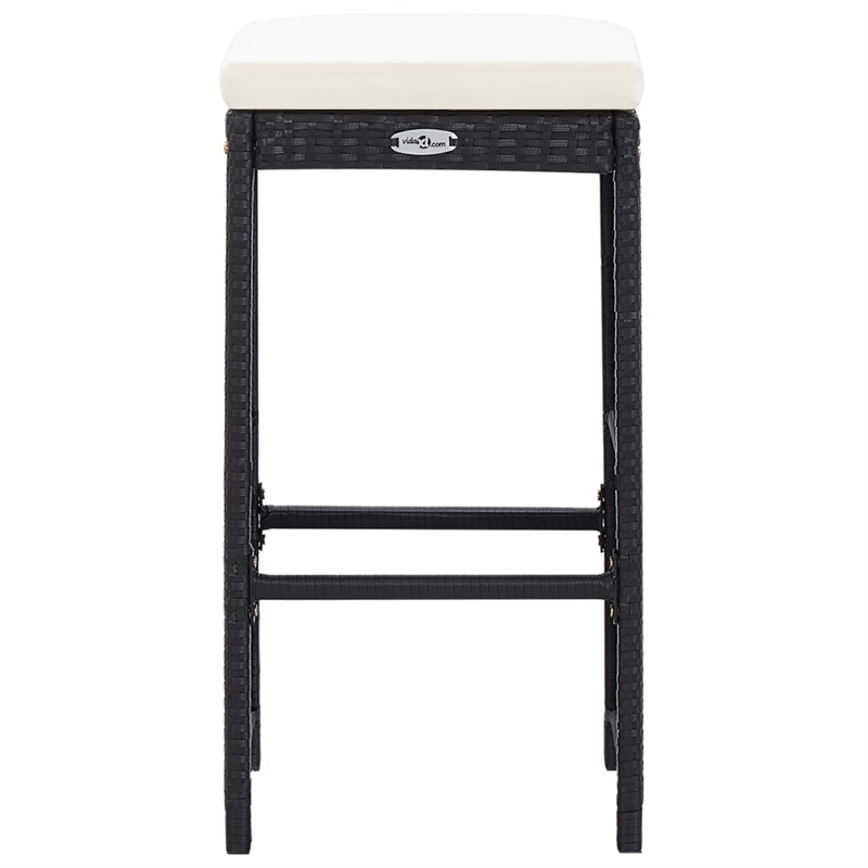 Pemberly Row 7 Piece Poly Rattan Bar Set in Black/White/Cream