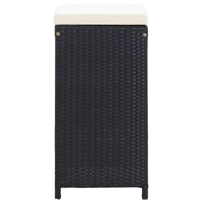 Pemberly Row 7 Piece Poly Rattan Bar Set in Black/White/Cream