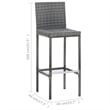 Pemberly Row 7 Piece Solid Acacia Wood Bar Set in Gray/Anthracite