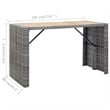 Pemberly Row 7 Piece Solid Acacia Wood Bar Set in Gray/Anthracite
