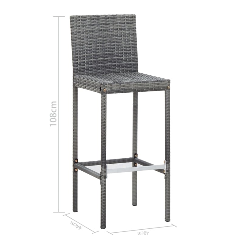 Pemberly Row 9 Piece Outdoor Patio Bar Set in Gray/Anthracite