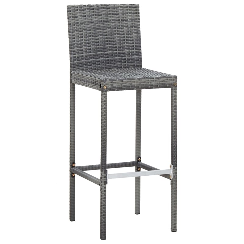 Pemberly Row 9 Piece Outdoor Patio Bar Set in Gray/Anthracite