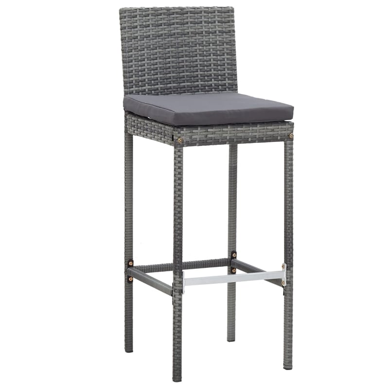 Pemberly Row 9 Piece Outdoor Patio Bar Set in Gray/Anthracite