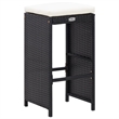 Pemberly Row 9 Piece Poly Rattan Outdoor Patio Bar Set in Black