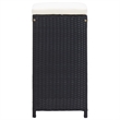 Pemberly Row 9 Piece Poly Rattan Outdoor Patio Bar Set in Black