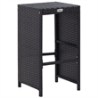 Pemberly Row 9 Piece Poly Rattan Outdoor Patio Bar Set in Black