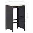 Pemberly Row 9 Piece Poly Rattan Outdoor Patio Bar Set in Black