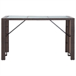 Pemberly Row 7 Piece Steel Outdoor Patio Bar Set in White/Brown/Cream