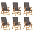 Pemberly Row 7 Piece Wood Outdoor Patio Dining Furniture Set in Gray