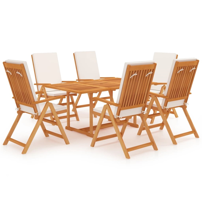 Pemberly Row 7 Piece Wood Medium Outdoor Patio Furniture Set in Natural
