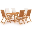 Pemberly Row 7 Piece Wood Medium Outdoor Patio Furniture Set in Natural