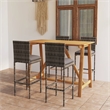 Pemberly Row 5 Piece Solid Acacia Wood Bar Set in Gray/Anthracite