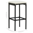 Pemberly Row 5 Piece Solid Acacia Wood Bar Set in Black/Cream