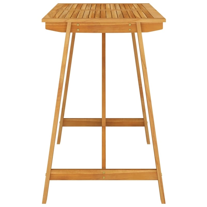 Pemberly Row 5 Piece Solid Acacia Wood Bar Set in Black/Cream