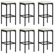 Pemberly Row 7 Piece Solid Acacia Wood Bar Set in Black/Cream