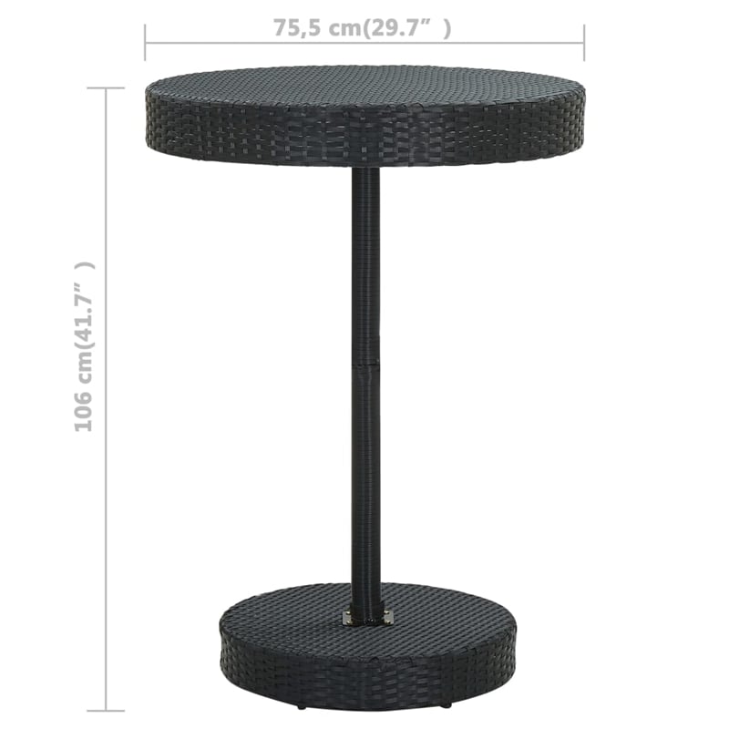 Pemberly Row 5 Piece Steel Outdoor Standard Patio Bar Set in Black