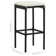 Pemberly Row 5 Piece Steel Outdoor Standard Patio Bar Set in Black