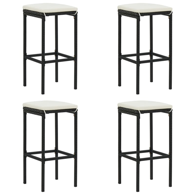 Pemberly Row 5 Piece Steel Outdoor Standard Patio Bar Set in Black