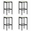 Pemberly Row 5 Piece Steel Outdoor Standard Patio Bar Set in Black