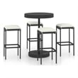 Pemberly Row 5 Piece Steel Outdoor Standard Patio Bar Set in Black