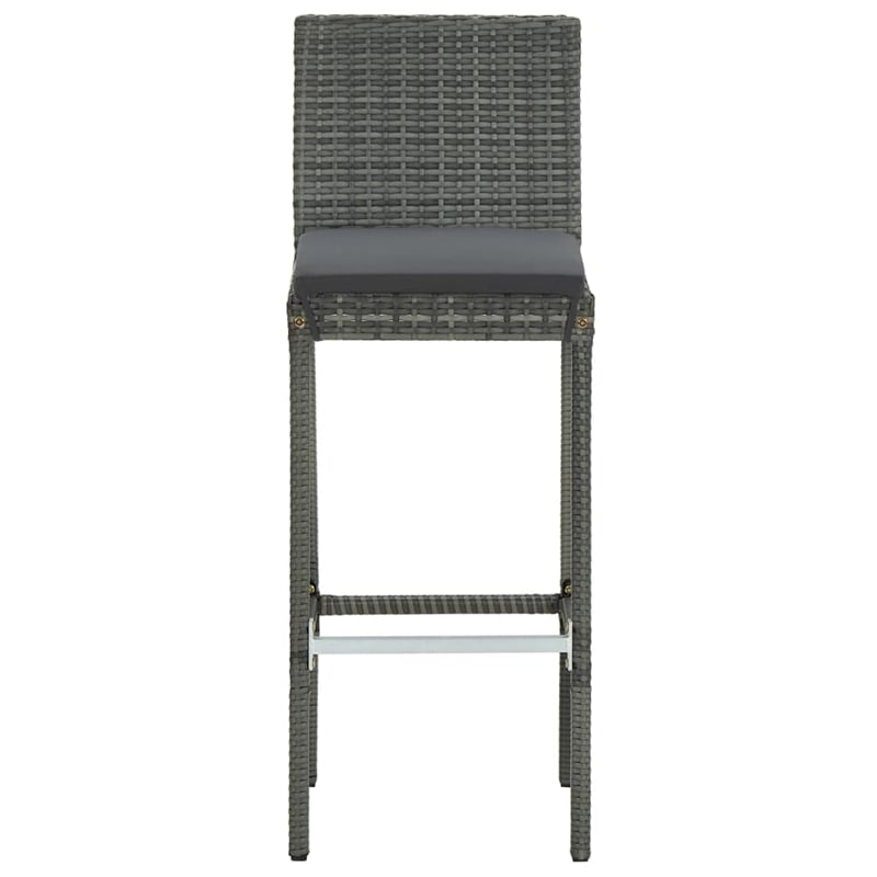Pemberly Row 3 Piece Steel Small Outdoor Patio Bar Set in Gray