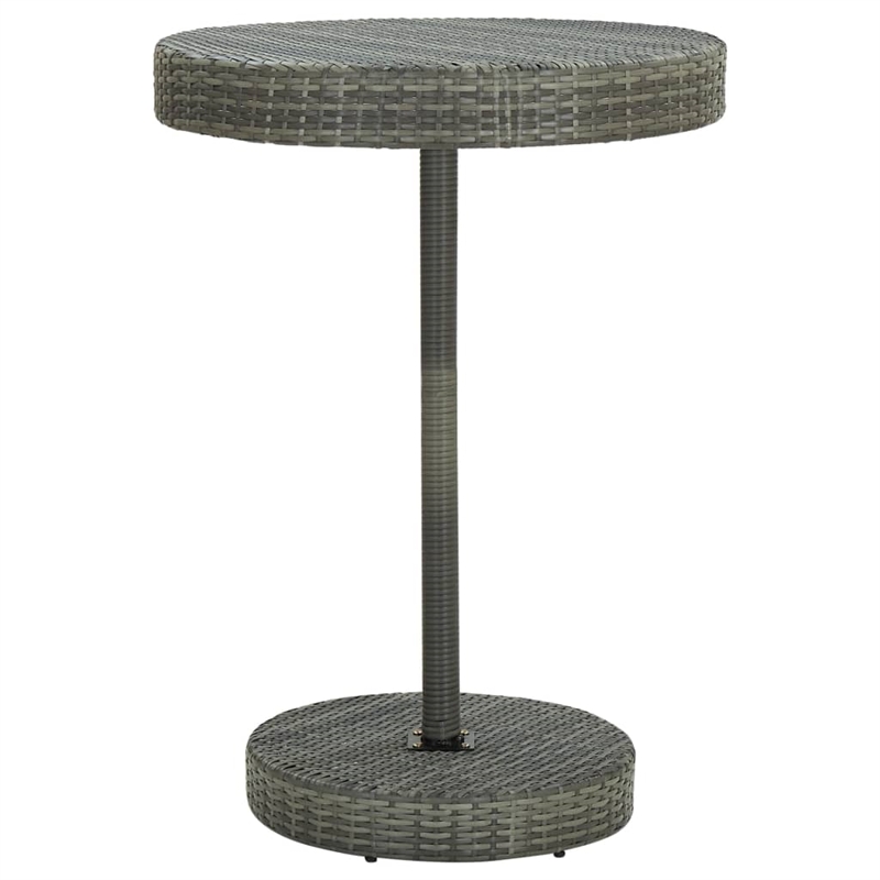 Pemberly Row 5 Piece Poly Rattan Small Outdoor Patio Bar Set in Gray