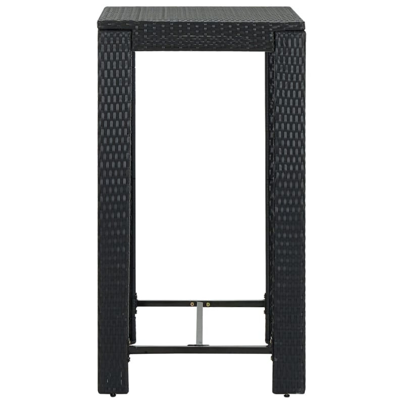 Pemberly Row 3 Piece Outdoor Patio Bar Set with Cushions in Black
