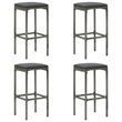 Pemberly Row 5 Piece Steel Outdoor Patio Bar Set with Cushions in Gray