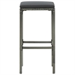 Pemberly Row 5 Piece Steel Outdoor Patio Bar Set with Cushions in Gray