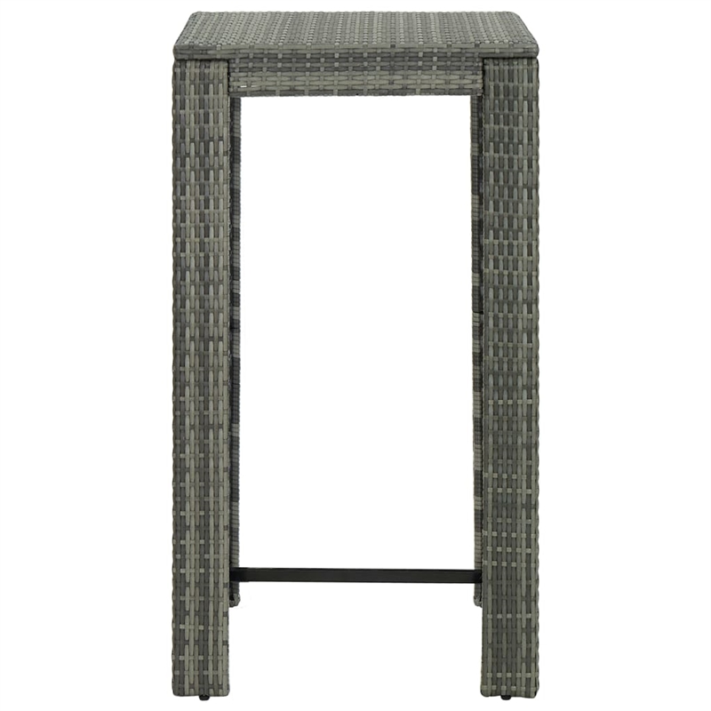Pemberly Row 5 Piece Steel Outdoor Patio Bar Set with Cushions in Gray