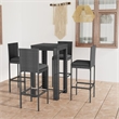 Pemberly Row 5 Piece Steel Outdoor Patio Bar Set with Cushions in Gray