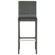 Pemberly Row 5 Piece Steel Outdoor Patio Bar Set with Cushions in Gray