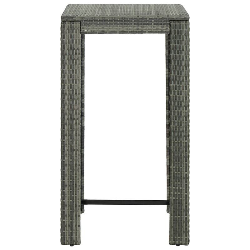Pemberly Row 5 Piece Steel Outdoor Patio Bar Set with Cushions in Gray