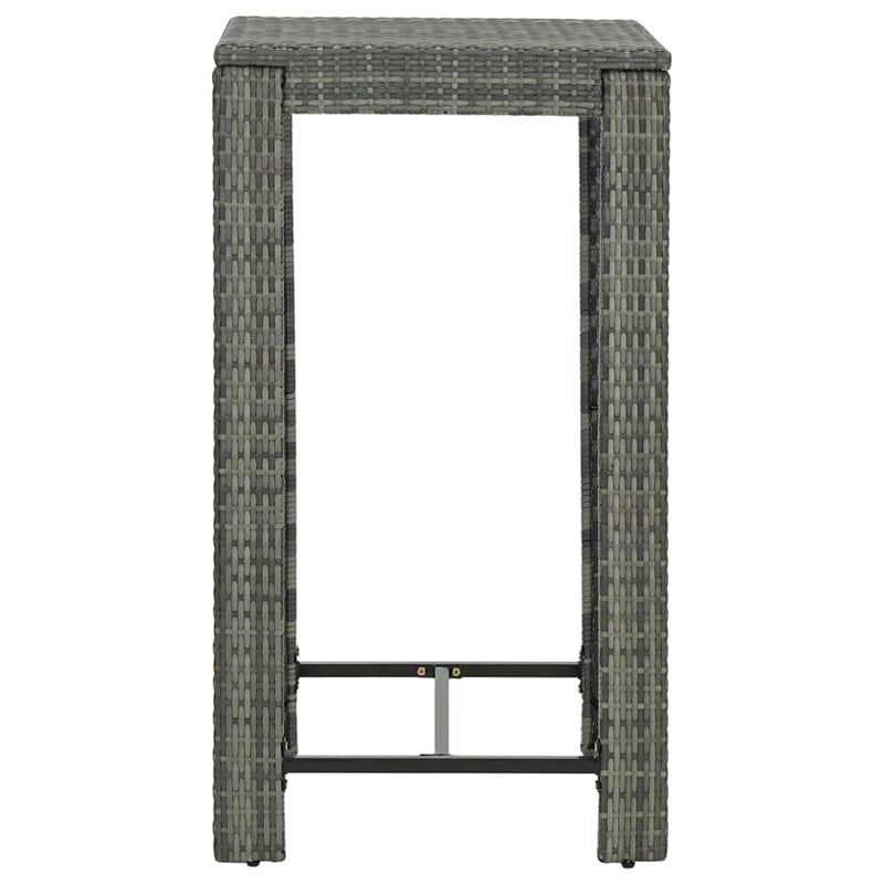 Pemberly Row 5 Piece Steel Outdoor Patio Bar Set with Cushions in Gray